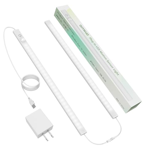 USB Plug-in LED Motion Sensor Light Indoor, 14" Bright & Dimmable...