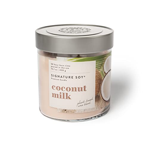 Signature Soy 18289041000 Lidded Coconut Milk Scented Candle, Large Jar cover
