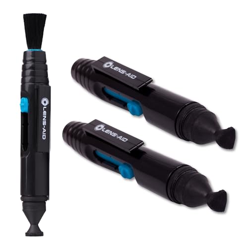 Lens-Aid Doppel Reinigungsstift mit Pinsel und 2X Samt-Pad zur Reinigung von Objektiv, Linsen, Filter, Kamera, DSLR, Optik, Reinigungspinsel Lens Cleaning Pen