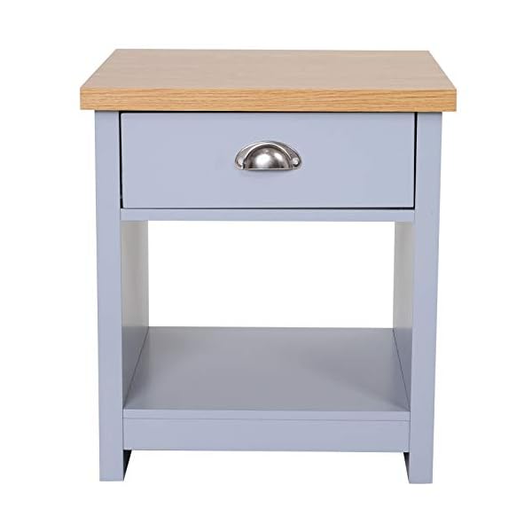 HOMCOM 1 Drawer Bedside Table NightStand Cabinet Rustic Style Bedroom Home Furniture - Image 10