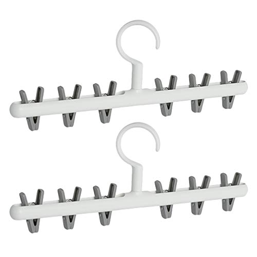 Perchas Ropa Cabilock 2 Piezas de Clip de Plástico Y Percha de Goteo Tendedero con 6 Pinzas para Secar Toallas Calcetines Sujetador Ropa...