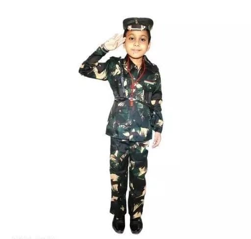 Bornlov National Hero Indian Soldier Military Professional Fancy Dress Costume For Kids Boys Girls (army-dress) (5-6 Years) (B0CHYWKNM4) Amazon Price History, Amazon Price Tracker