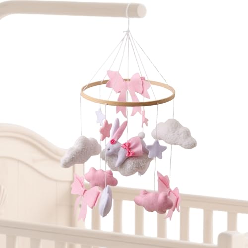 JINGLING Móvil para cuna | Móvil de ganchillo para cunas, romántico relajante giratorio para cuna, dormitorio, habitación de los niños, sala de estar