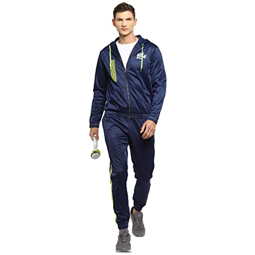 Image of YUUKI Mens SP Stripe FO Hood TS Navy | N Green Track Suit - L