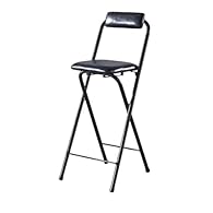 Collapsible Breakfast Stool: 5 sizes seat height available, seat-to-floor distance is 22/24/26/28/30 inch ( 55/60/65/70/75 cm); Folding chair with upholstery can be easily folded and stored, lightweight and does not take up much space, can be easily ...