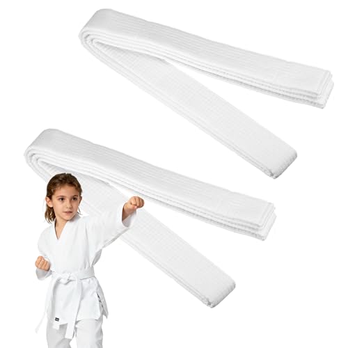 EUIOOVM 2 cinturones de judo de karate, artes marciales, karate, judo, algodón, taekwondo, cinturones profesionales de karate, aikido, cinturón blanco, para niños y adultos, cinturón de artes