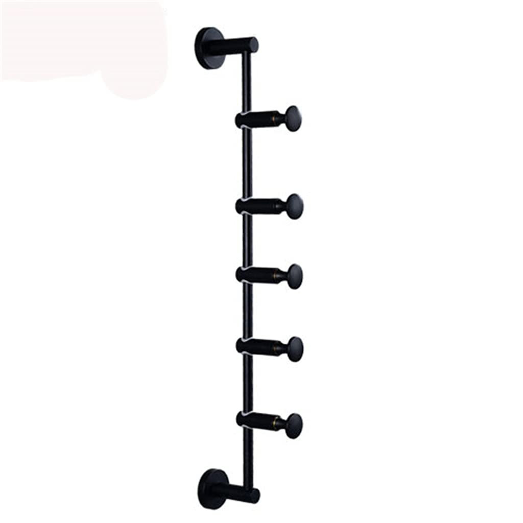 Mobygkfy Svart Freely Adjustable Black Coat Rack, Solid Brass Coat Hook With 3/4/5/6 Hooks For Hats, Scarves, Clothing Handbags(5-Hooks)