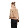 GRAN ORIENTE Womens Winter Faux Mink Fur Fleece Zip up Moto Jacket,Cropped Fuzzy Sherpa Coats Warm Leather Outerwear