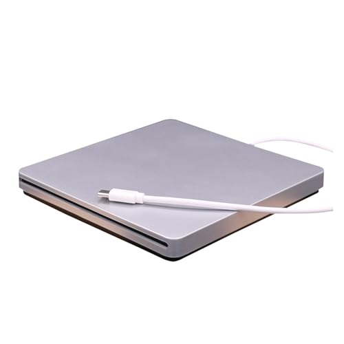 Lecteur DVD externe USB haut de gamme en aluminium argenté Type-C