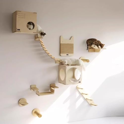 Estructura de Escalada para Gatos Puente Escalera Sisal Madera 20in miniatura 3