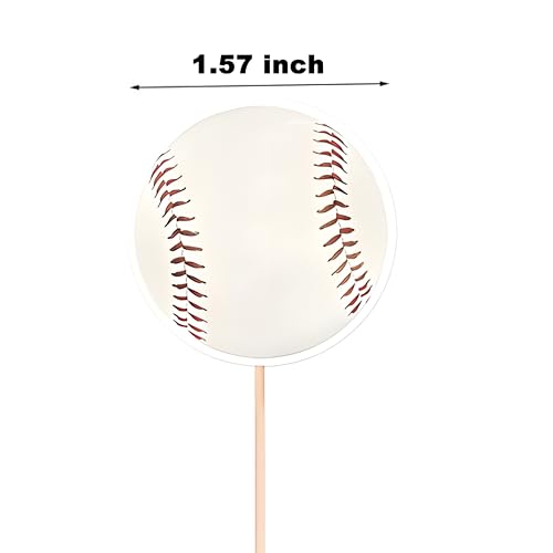 Finduat FD-BASEBALL CUPCAKE TOPPERS 48 Pcs Baseball Cupcake Toppers Double-Sided Baseball Players Sports Theme Cupcake Picks Baseball Sport Theme Baby Shower Kids Birthday Party Cake Decorations Supplies thumb #1