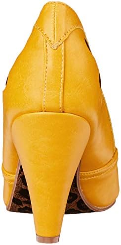 Bettie Page womens Pinup, Retro, Vintage Pump, Yellow, 6 US | Image 2