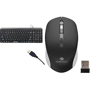 ZEBRONICS Zeb-Glide USB Wired Multimedia Keyboard for PC/Laptop with Rupee Symbol Key, Plug & Play,