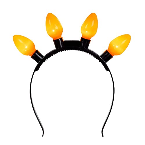 Boland 61867 - Serre-tête avec LED - Accessoire de cheveux avec éclairage - Orange, coiffure, ampoules, carnaval, fête à thème, EM, WM, article de fan