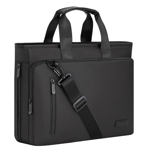 RAINYEAR 15.6 Inch Laptop Bag for Men Women, Waterproof Expandable Laptop Shoulder Bag Large Capacity Computer Carrying Bag Briefcase