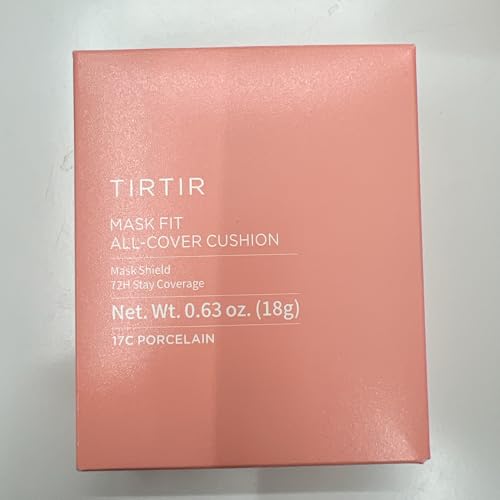 Image of TIRTIR Mask Fit All Cover Pink Cushion Foundation | High coverage, Velvety Matte Finish, Lightweight, Flawless, Corrects Redness, Korean Cushion (#17C Porcelain, Full Size, 0.63 Fl Oz)