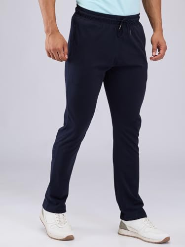 Image of SleepZ by Raymond Men Regular Fit Solid Pattern Pure Cotton Flat Front Trackpant