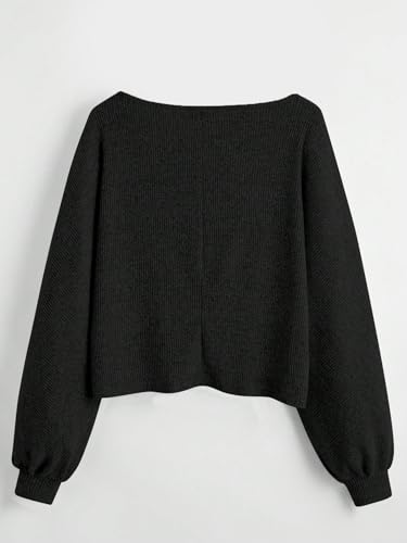 Women's Solid Long Casual Sleeve Ribbed Knit Crop Tee2