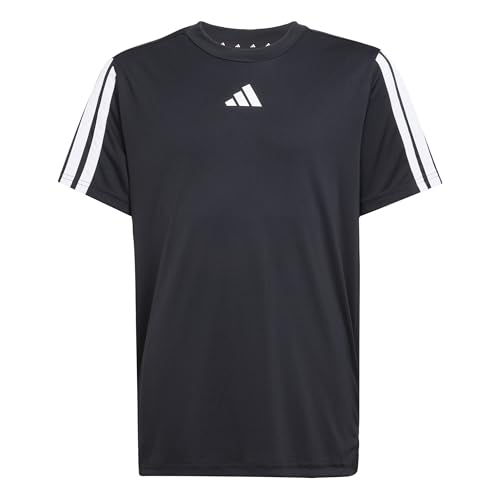 Adidas Garçon Train Essentials 3-Stripes T-Shirt, Black/White, 13-14 Years