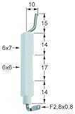 Corpo lunghezze: 14 mm Angelo po elettrodo connettore Spina Piatta 2,8/0,8 mm per cucina a gas Corpo laenge1 L1 14 mm 15 mm Corpo laenge2 16 mm D2 6 X 7 mm