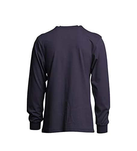 Lapco Fr Henley Shirt For Men, Flame Resistant, Long Sleeve Work Uniform Top, 100% Cotton Jersey Knit, 3 Button Crewneck Tee, Meets Atpv Hrc Cat Nfpa Safety, Frt-Hje, 6Xl Long, Navy #TOP6