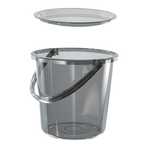 Ciieeo Juego de Cubos Agua Hundir Plegable Lavadora portátil Trampa Frasco Bucket Cubo cubeta Multiusos para el hogar Cubo Multiusos Cubo Redondo de plastico el plastico Light Grey