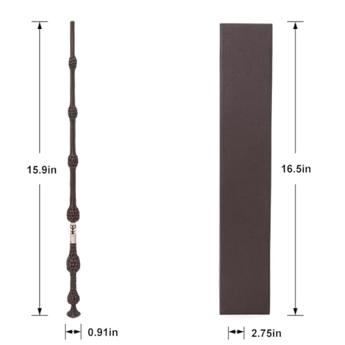 Image of PATPAT Harry Potter Wands with Ollivanders Box, Polyresin & Metal Magic Wand, Unisex Kids' Cosplay Wands, Dumbledore, Multicolor