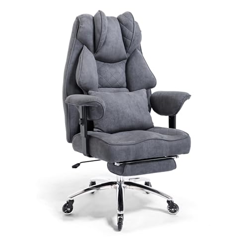 Asukale Ergonomischer Bürostuhl 200kg, Chefsessel mit Fußstütze, Schreibtischstuhl mit...