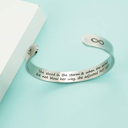 LParkin Inspirational Gift She Stood in The Storm When The Wind Did Not Blow Her Way She Adjusted Her Sails Encouragement Gift4