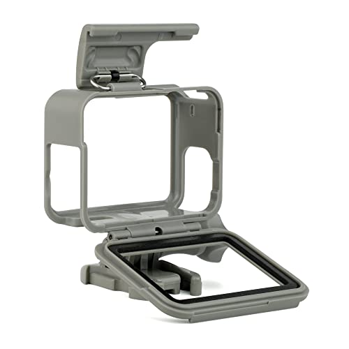 SOONSUN-Frame-Mount-Housing-Case-for-GoPro-Hero-5-6-7-Black-White-Silver-Hero-2018-Cameras-Protective-Housing-with-Buckle-and-Screw-All-Slots-Fully-Accessible-Gray