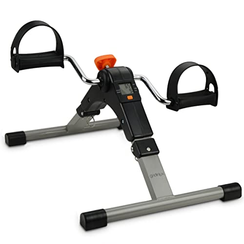 gridinlux® | Pedaleador Piernas y Brazos | Small FIT 500 | Plegable| Gimnasia Pasiva | Resistencia Ajustable | LCD Registro de Actividad | Jóvenes y Ancianos | Fácil de USA