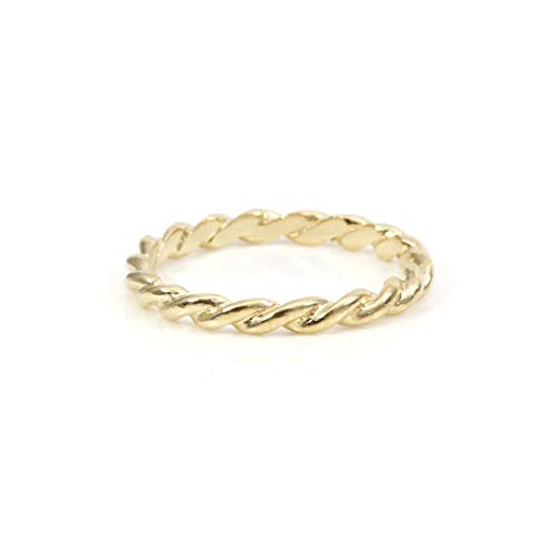 Bague tressée en argent sterling 925 plaqué or 18 carats, bijou artisanal fait main Unic Volubilis