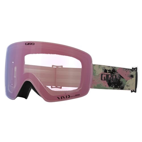 Image of Giro Contour Adult Snow Goggles - Green Marble Strap with VIVID Onyx /VIVID Infrared Lenses