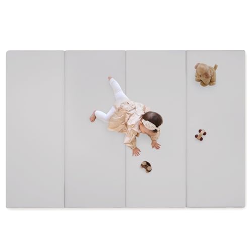 (ケラッタ) プレイマット 折りたたみ リバーシブル 赤ちゃん 1級防音 防水 厚手 (グレー,200×140cm)