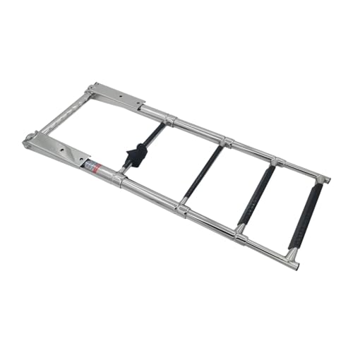 Amagogo Under Platform Slide Mount Boat Boarding Ladder, 4 Step Telescoping Marine Ladder for Pontoon, Boat, Marine