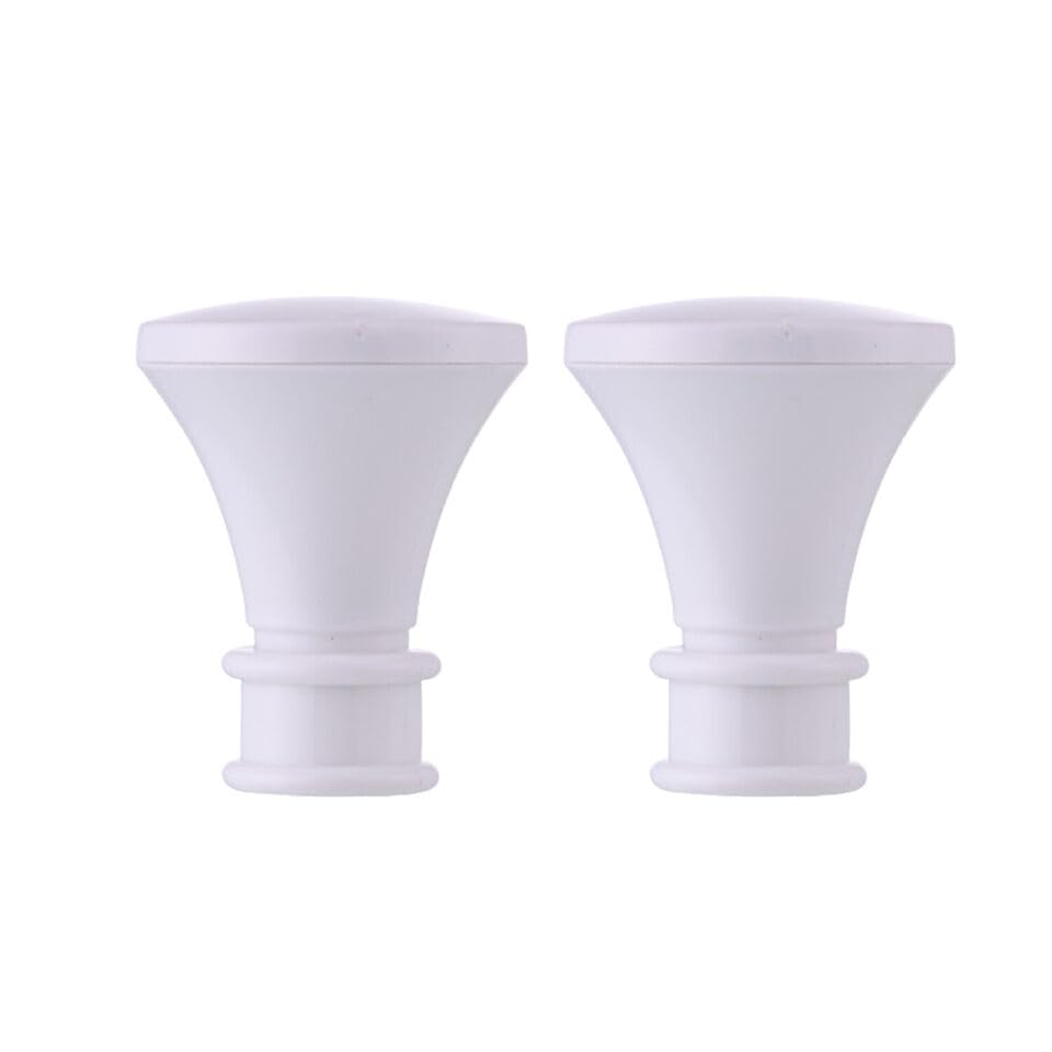 Lister Cartwright 19mm Curtain Pole Ends Finials Pack of 2 Adjustable Screws Available in Colours White (Plastic Bell Finials)