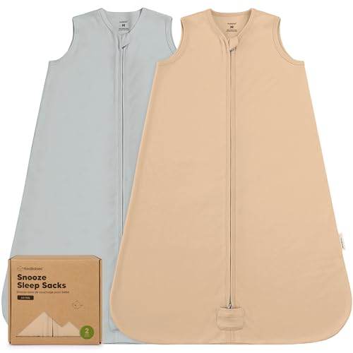 Image of 2-Pack Baby Sleep Sacks, Zipper Wearable Blanket - 100% Organic Cotton 0.5TOG, Soft Lightweight Toddler Sleeping Sack 6-12 months, Easy to Wear Newborn Swaddles Sleepsack (Toasty, M)