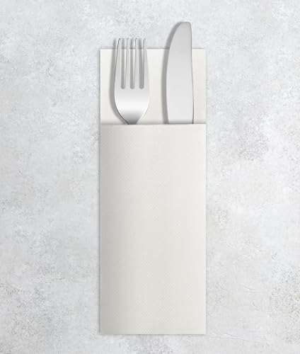 VelaHub Airlaid 50 Cutlery Napkins, High-Quality Disposable Napkins, 32 x 40 cm, Black