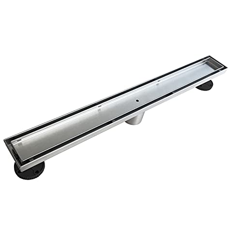 Neodrain 24-Inch Linear Shower Drain With Tile Insert Grate, Professional Brushed 304 Stainless Steel Rectangle Shower Floor Drain Manufacturer, Linear Drain With Leveling Feet, Hair Strainer #TOP1