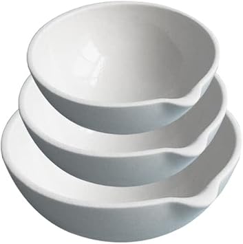 Avaliable Lab 35ml to 2000ml 1pcs/2pcs/3pcs/5pcs Ceramic Evaporating Dish with Spout for Laboratory Experiment Size 500ml 1pcs
