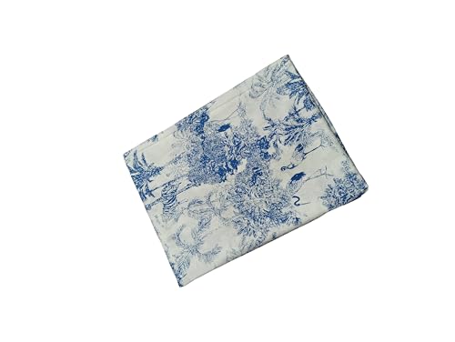 Image of Doraya Pure Cotton Dress Making Fabric Sanganeri Print Jaipuri Hand Block Printed Unstitched Dress Material for Women Blouse /Plazzo,Kurti /Lehenga Piece Womens 43 inch Inches Width (Blue 5, 2.5 Meter)
