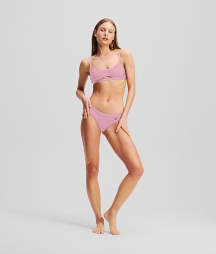 Karl Lagerfeld Bralette avec découpe frontale et élasticité côtelée - 4