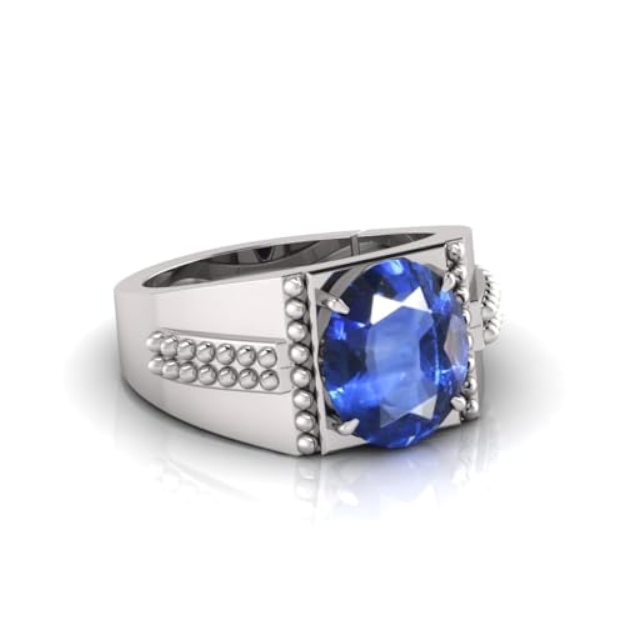 9.25 Ratti Neelam Blue Sapphire Adjustable Ring, Certified