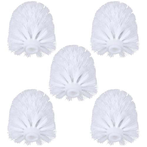 Toyvian Cabezales de Cepillo de Inodoro Repuesto 5 Piezas, Cabezal Redondo de Plástico Color Claro 80x100 Mm, Accesorio para Escobilla de Baño, Recambio para Limpieza Higiénica en Hogar