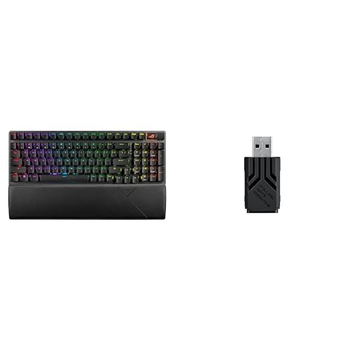Image of ASUS ROG Strix Scope II 96 Wireless Mechanical Gaming Keyboard & ROG Polling Rate Booster Bundle - 96% Full-Size Keyboard with 8000Hz Polling Rate Upgrade