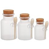 Récipient de sel de bain: bouche large de cette bouteille pour un accès facile et un pot de rangement facile à nettoyer et scellé