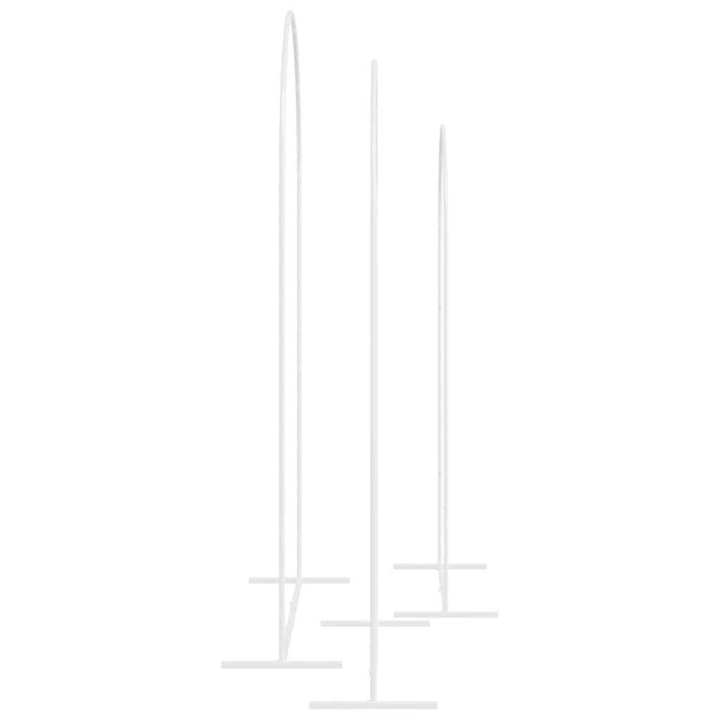 Hochzeitsbogen 3-TLG Set Weiß Stahl, Rankbogen für Garten, Wetterfester Bogen für Hochzeitsdeko, 120 x 40 x 217 cm, 100 x 39 x 200 cm, 78 x 38 x 180 cm