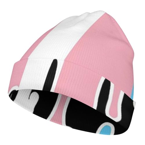 Trans Pride FlagChildren's Polyester Knitted Hat, Easy to Travel