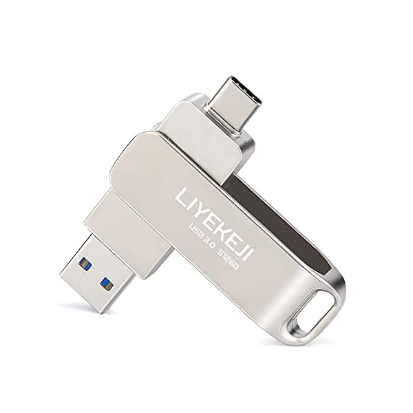 512GB USB-Flash-Laufwerk, 2-in-1 Dual-USB-Typ-C-Flash-Laufwerk 512 GB Thumb-Laufwerk Metall-Speicherstick für USB-C…