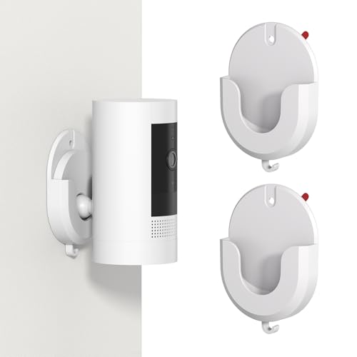No Drill Ring Camera Adhesive Wall Mount Strong Adhesive Camera Mount Stand Compatible with Ring Indoor Cam(1st Gen and 2nd Gen) Blink Camera Mount No Drilling No Screws 2 Pack Mount Bracket
